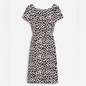 J. Crew v-back dress in giraffe print bi-stretch cotton size 4 NWT